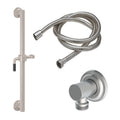 California Faucets Descanso 24" Kit de Regadera de Mano con Barra de Apoyo - Manija de Palanca de Fibra de Carbono con Base Cóncava - Níquel Satinado