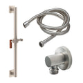 California Faucets San Elijo Kit de Regadera de Mano con Barra de Apoyo de 24" - Base Cuadrada - Níquel Satinado