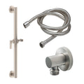 California Faucets San Elijo Kit de Regadera de Mano con Barra de Apoyo de 24" - Base Redonda - Níquel Satinado