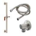 California Faucets San Elijo Kit de Regadera de Mano con Barra de Apoyo de 24" - Base Redonda - Níquel Satinado