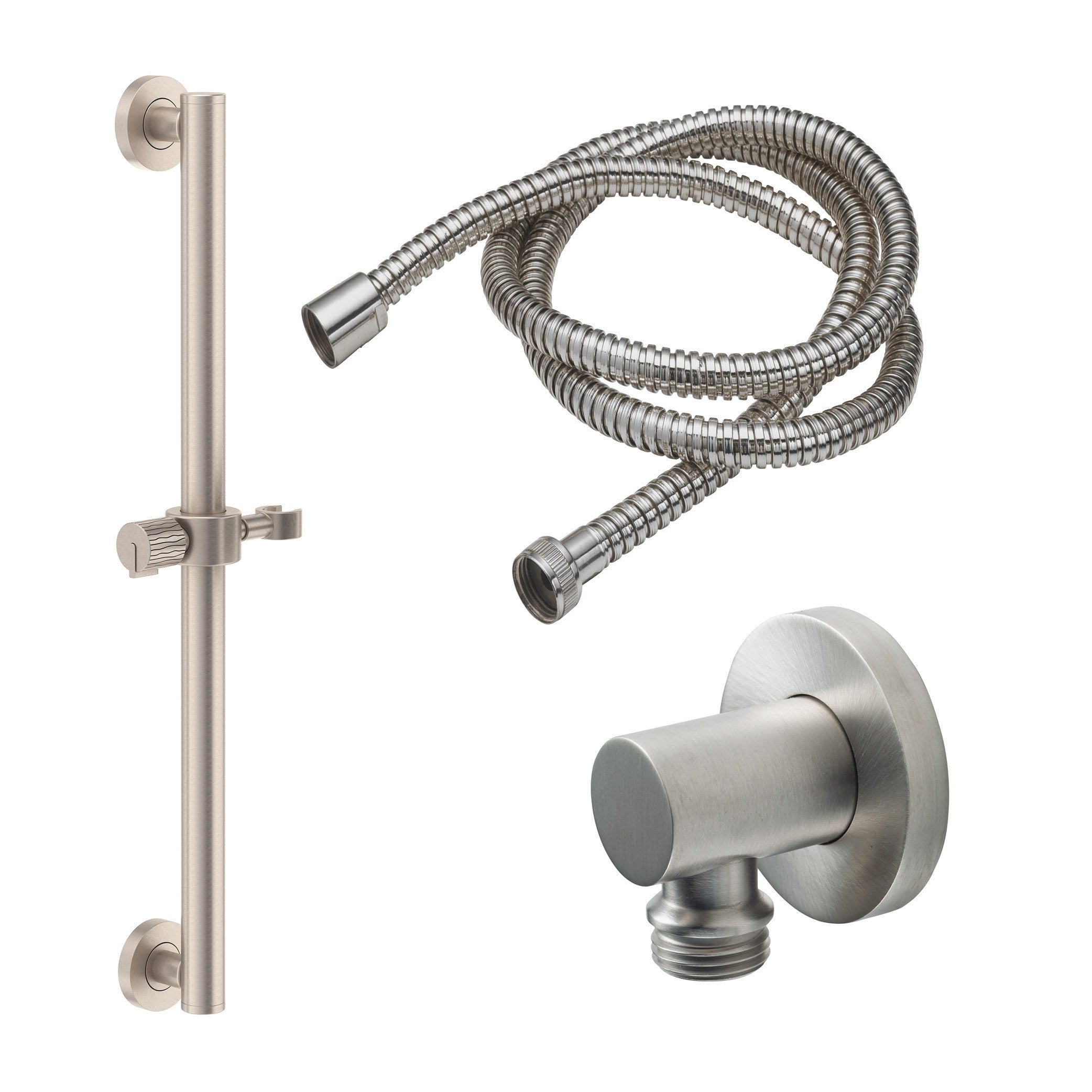 California Faucets Jalama Kit de Barra de Sujeción de 24" con Regadera de Mano - Níquel Satinado