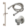 California Faucets Cayucos 24" Kit de Regadera de Mano con Barra de Apoyo -Manija de Palanca con Base Redonda - Níquel Satinado