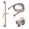 California Faucets Cayucos 24" Kit de Regadera de Mano con Barra de Apoyo - Manija de Palanca de Porcelana Amarilla con Base de Línea - Níquel Satinado