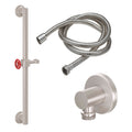 California Faucets Descanso Works Kit de Regadera de Mano con Barra de Apoyo de 24" - Níquel Satinado