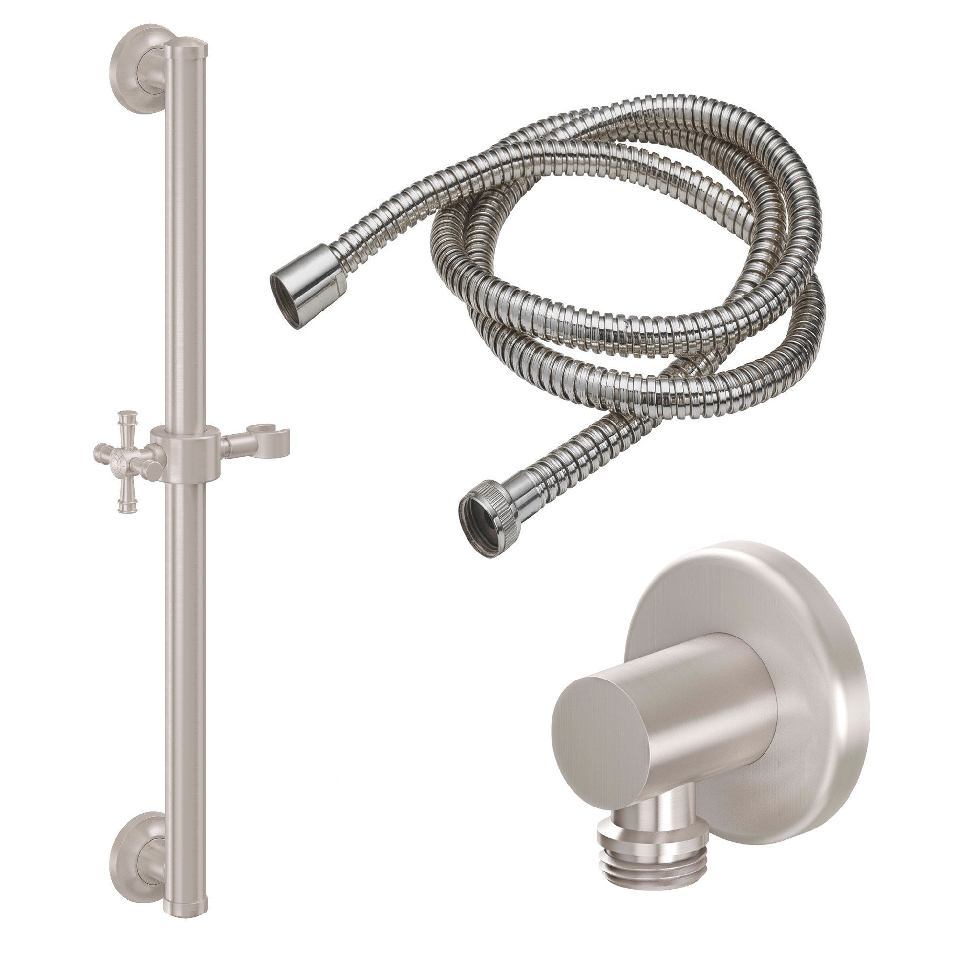 California Faucets Trousdale Kit de Regadera de Mano con Barra de Apoyo de 24" - Níquel Satinado