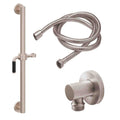California Faucets Cayucos 30" Kit de Regadera de Mano con Barra de Apoyo - Manija de Palanca Art Deco con Base de Línea - Níquel Satinado