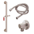 California Faucets Cayucos 30" Kit de Regadera de Mano con Barra de Apoyo - Manija de Palanca Roja con Base de Línea - Níquel Satinado