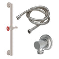 California Faucets Descanso Works Kit de Regadera de Mano con Barra de Apoyo de 30" - Níquel Satinado