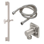 California Faucets Steampunk Bay Kit de Regadera de Mano con Barra de Apoyo de 30" - Níquel Satinado