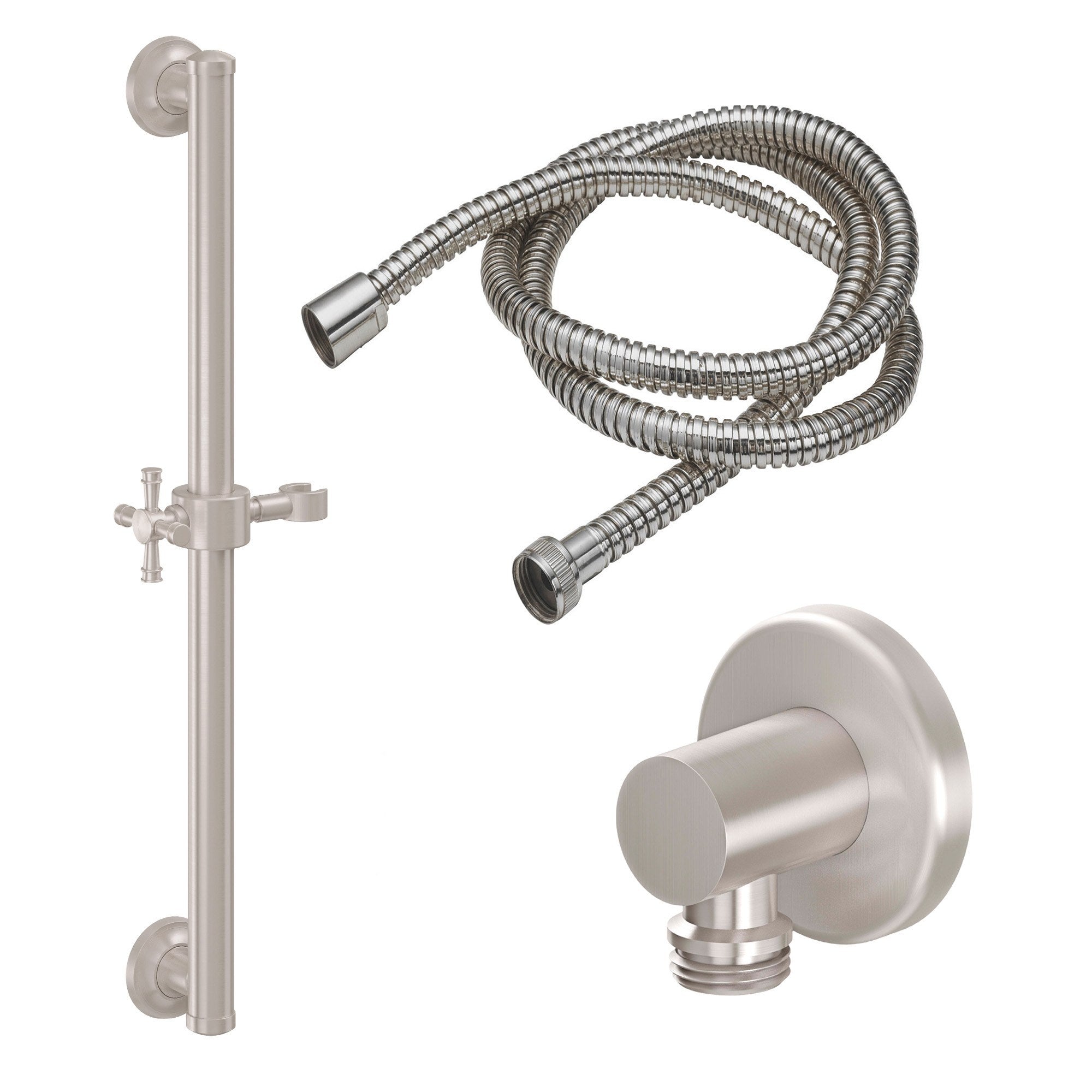 California Faucets Trousdale Kit de Regadera de Mano con Barra de Apoyo de 30" - Níquel Satinado