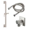California Faucets Morro Bay Kit de Regadera de Mano con Barra de Apoyo de 24" - Palanca y Base Cuadrada - Níquel Satinado