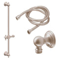 California Faucets Coronado Kit de Regadera de Mano de Barra Deslizante - Manija de Cruz - Níquel Satinado