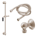 California Faucets Del Mar Kit de Regadera de Mano con Barra Corrediza - Manija de Palanca Negro Mate con Base de Línea - Níquel Satinado