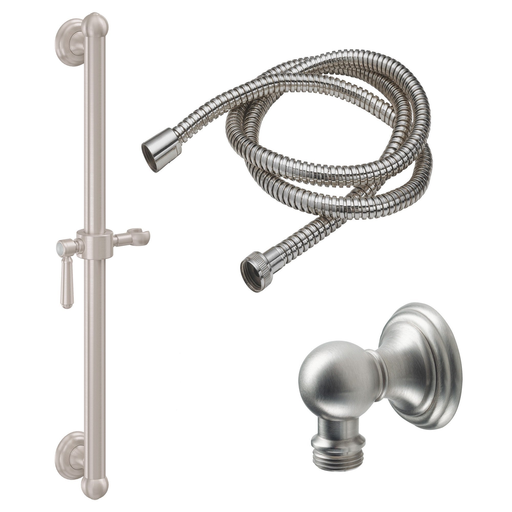 California Faucets Montecito Kit de Regadera de Mano con Barra de Apoyo de 30" - Níquel Satinado