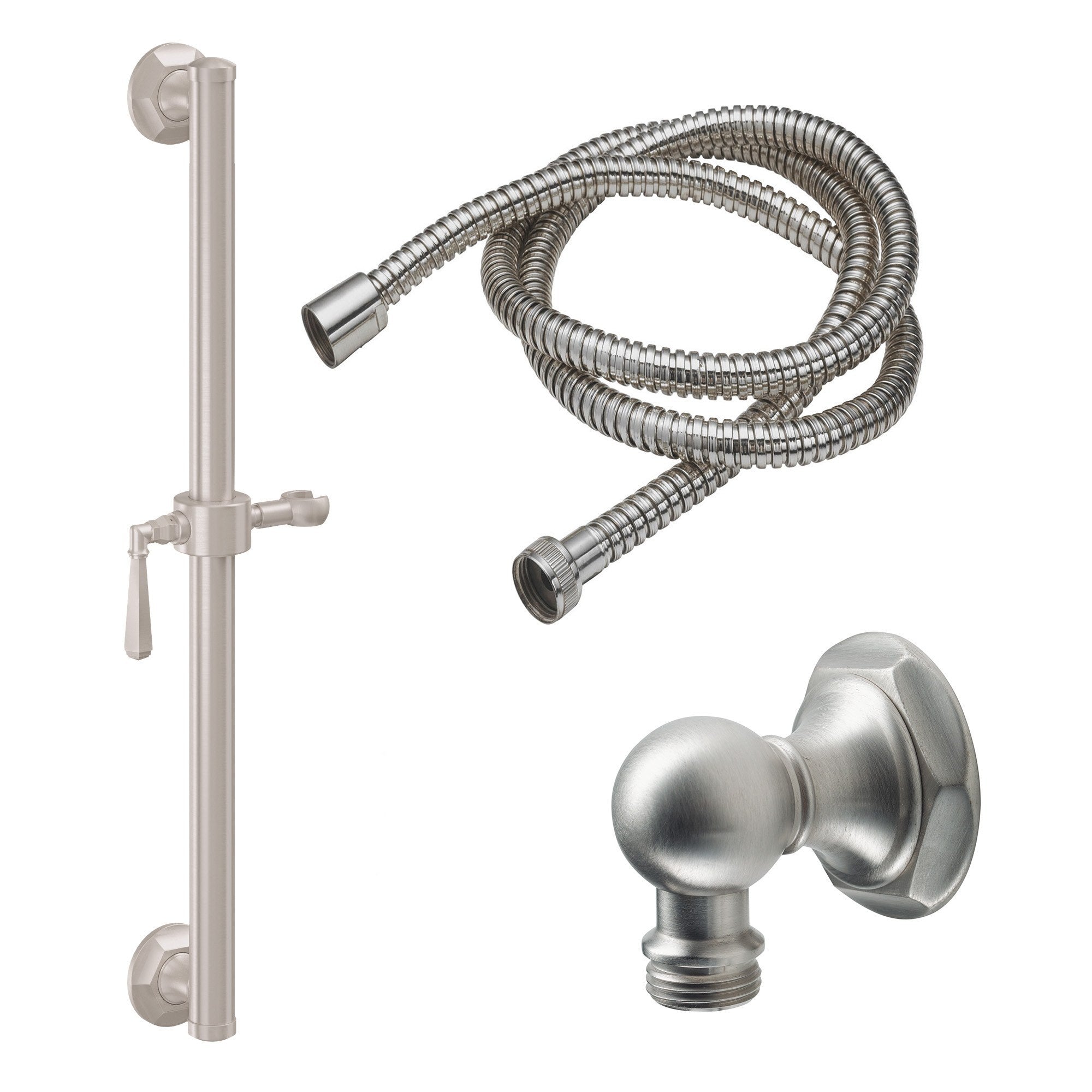 California Faucets Coronado Kit de Regadera de Mano con Barra de Apoyo de 30" - Níquel Satinado
