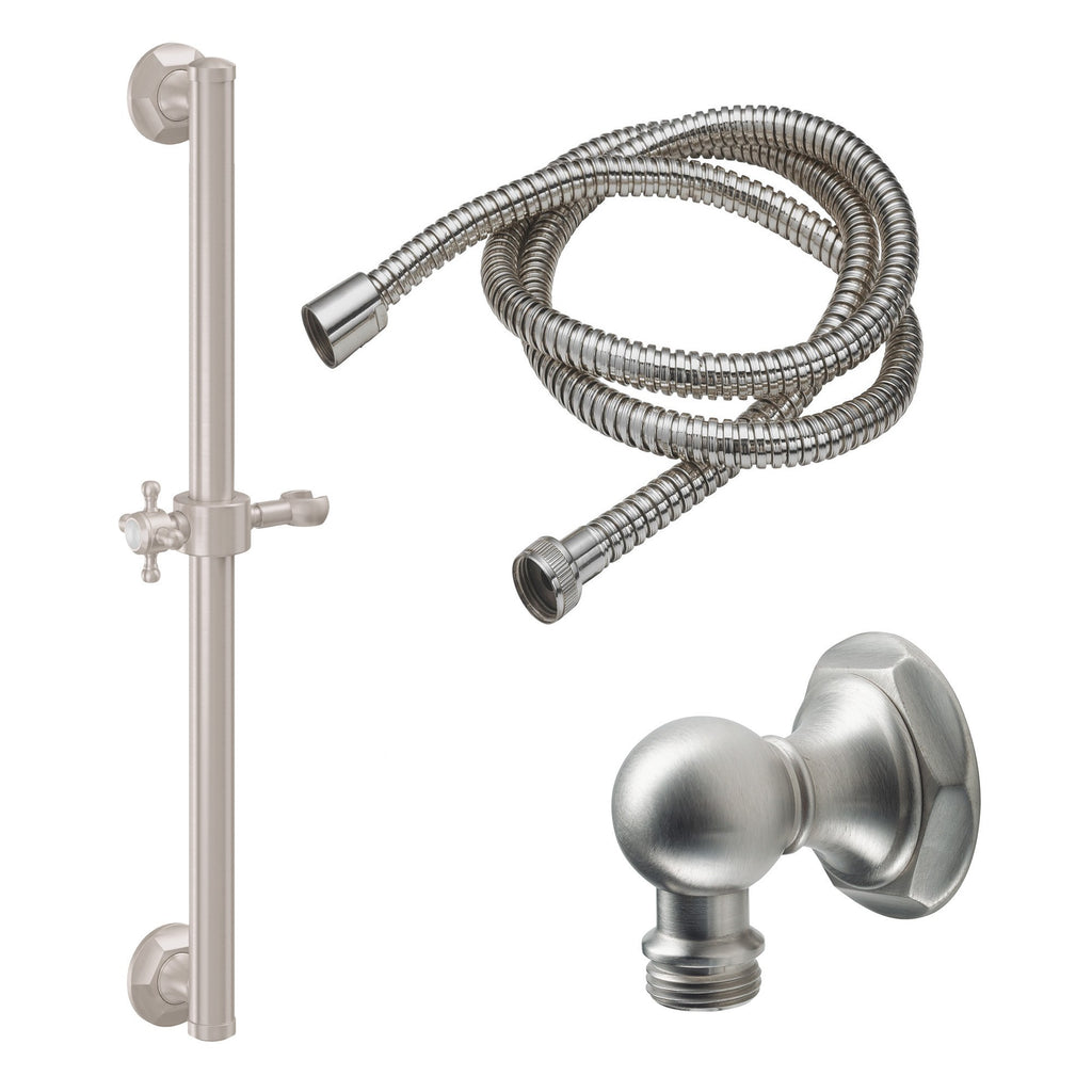 California Faucets Monterey Kit de Regadera de Mano con Barra de Apoyo de 30" - Níquel Satinado
