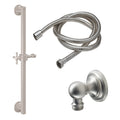 California Faucets Miramar Kit de Regadera de Mano con Barra de Apoyo de 30" - Manija de Cruz, Base Cóncava - Níquel Satinado
