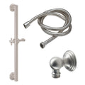 California Faucets Del Mar 30" Kit de Regadera de Mano con Barra de Apoyo - Manija de Cruz con Base de Línea - Níquel Satinado