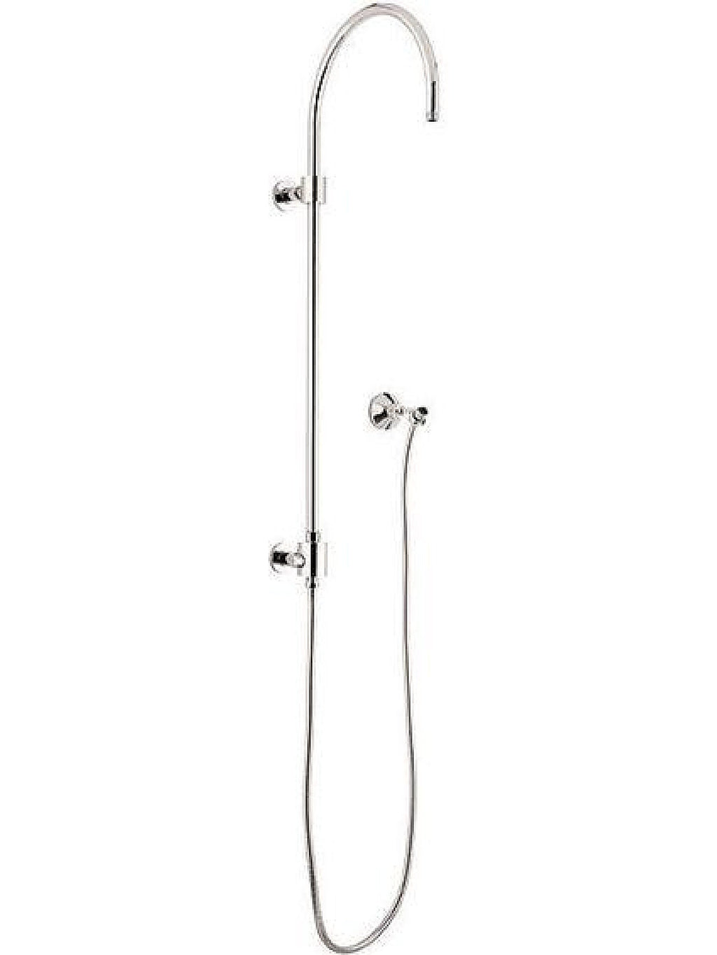 Columna de regadera expuesta con desviador y soporte de pared California Faucets