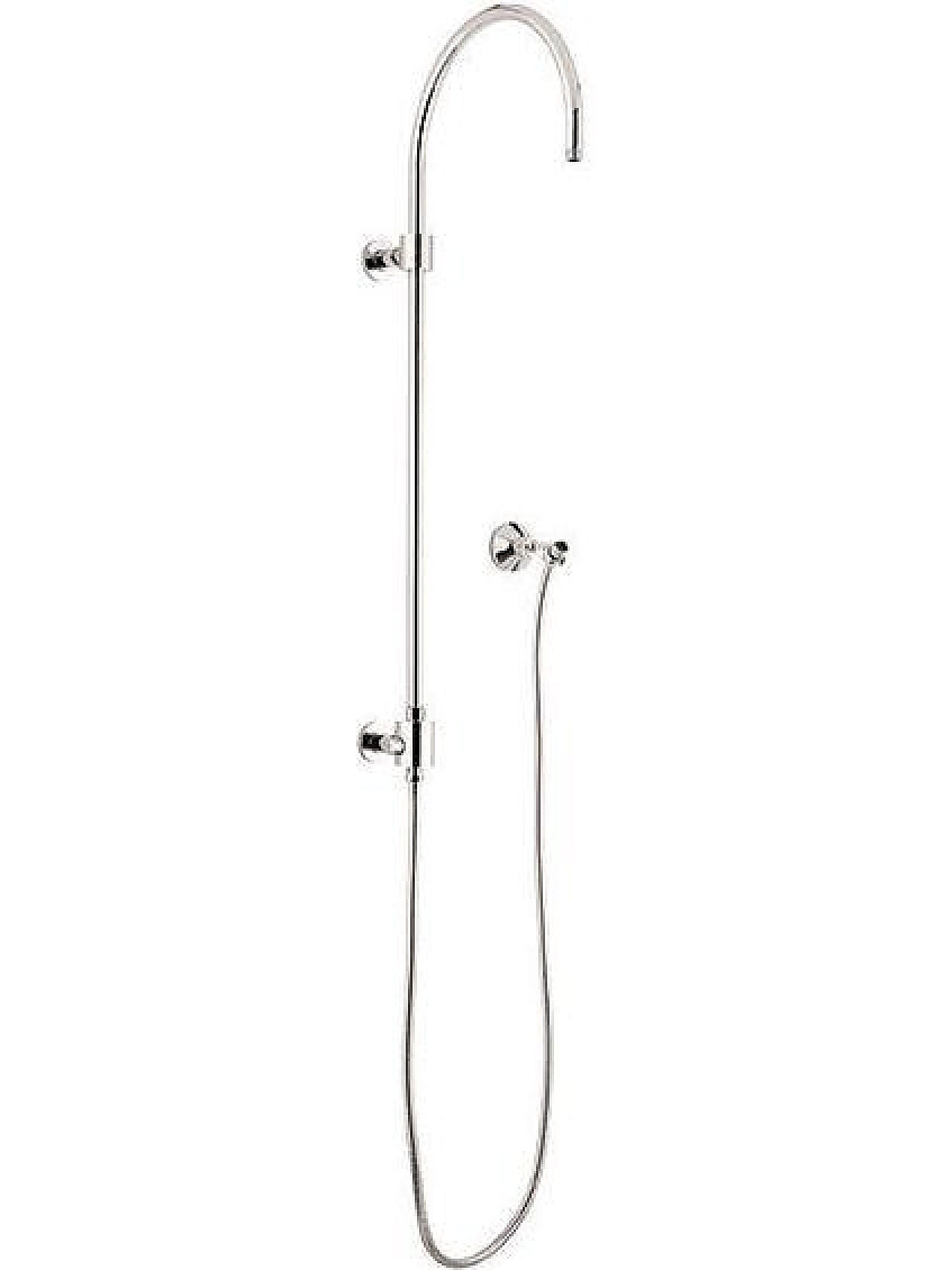 Columna de regadera expuesta con desviador y soporte de pared California Faucets