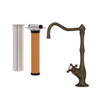 Rohl Acqui Kit de Mezcladora Filtradora de Cocina - Manija de Cruz - Latón Toscano