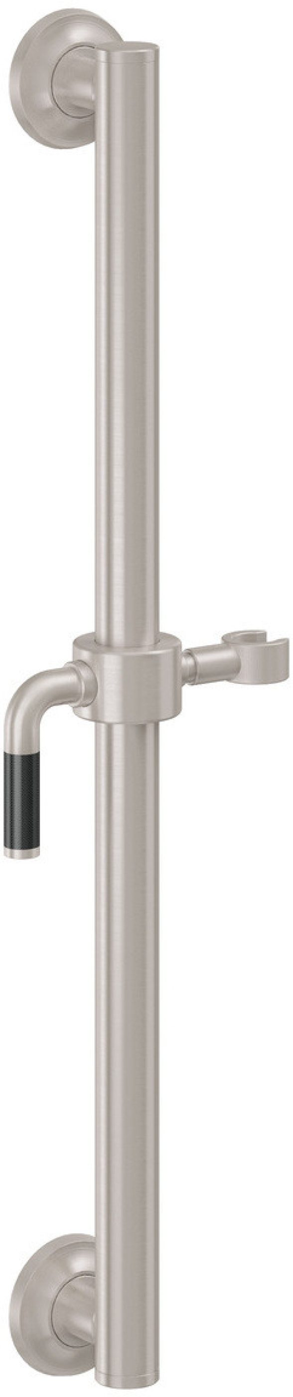 California Faucets Descanso 24" Barra de Apoyo con Deslizador - Palanca de Fibra de Carbono con Base Cóncava - Níquel Satinado