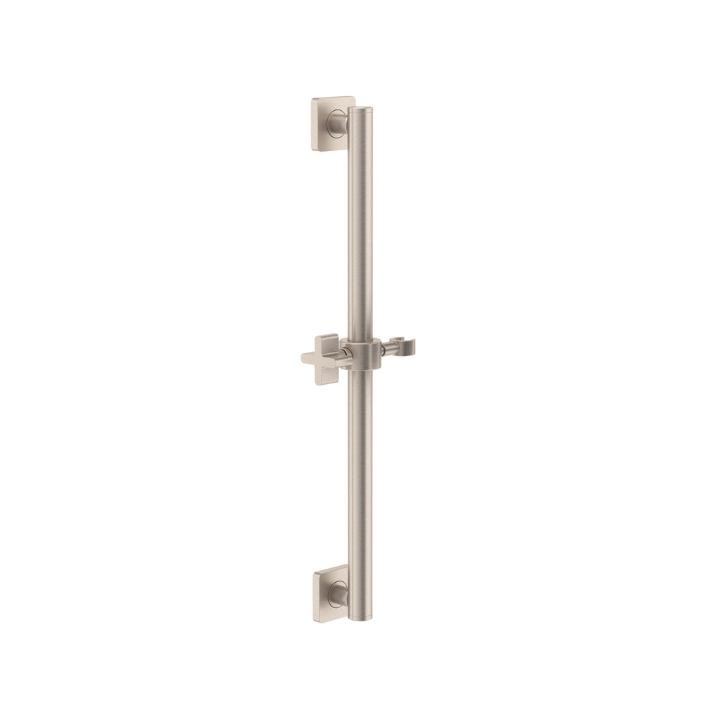California Faucets San Elijo Barra de Apoyo con Deslizador de 24" - Base Cuadrada - Níquel Satinado