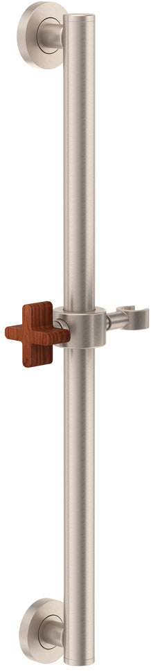 California Faucets San Elijo Barra de Apoyo con Deslizador de 24" - Base Redonda - Níquel Satinado