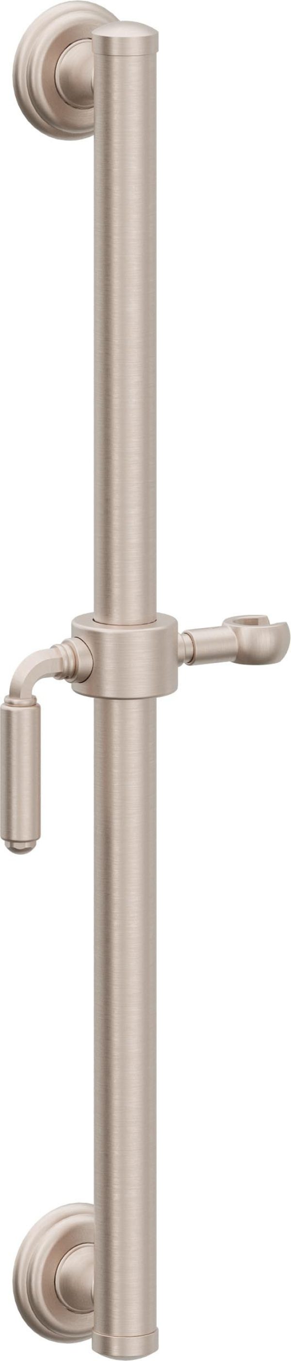 California Faucets Del Mar 24" Barra de Apoyo con Deslizador - Palanca con Base Forrada - Níquel Satinado