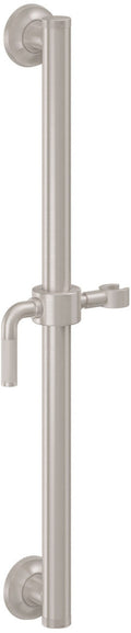 California Faucets Descanso 30" Barra de Apoyo con Deslizador - Palanca Moleteada con Base Cóncava - Níquel Satinado