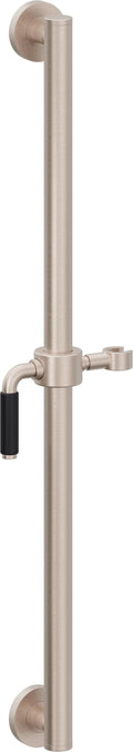 California Faucets Cayucos 30" Barra de Apoyo con Deslizador - Palanca Art Deco con Base Redonda - Níquel Satinado