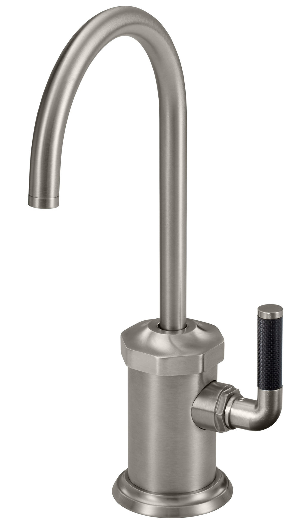 California Faucets Descanso Dispensador Combinado de Agua Fría y Caliente de Una Sola Llave Industrial - Pico en Arco - Níquel Satinado