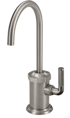 California Faucets Descanso Dispensador Combinado de Agua Fría y Caliente de Una Sola Llave Industrial - Pico en Arco - Níquel Satinado