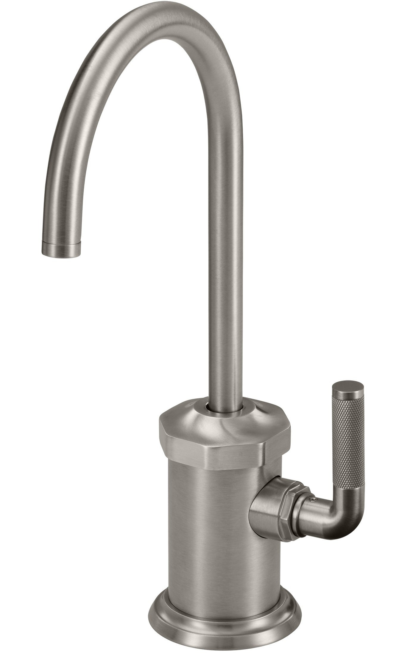 California Faucets Descanso Dispensador Combinado de Agua Fría y Caliente de Una Sola Llave Industrial - Pico en Arco - Níquel Satinado