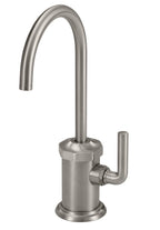California Faucets Descanso Dispensador Combinado de Agua Fría y Caliente de Una Sola Llave Industrial - Pico en Arco - Níquel Satinado