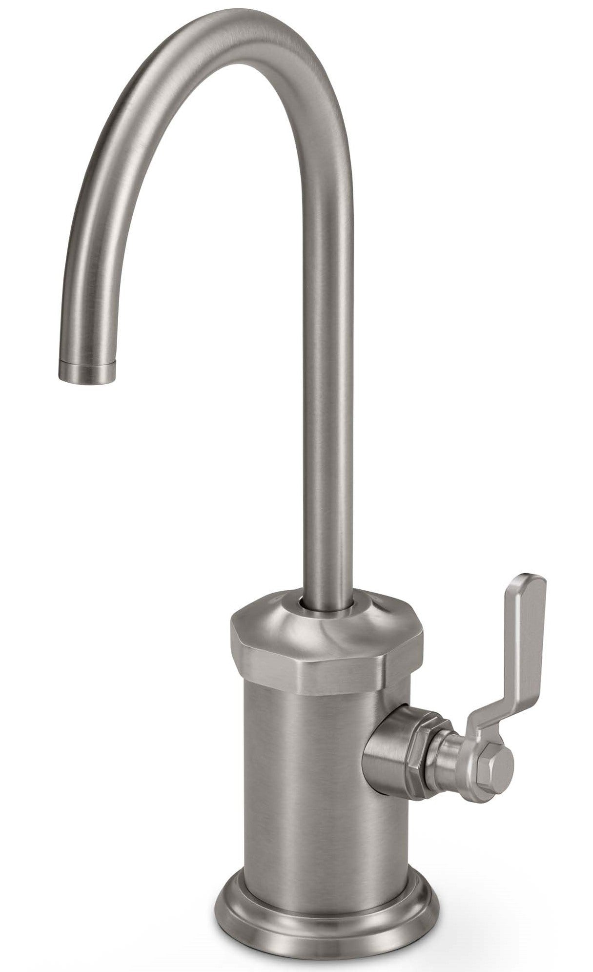 California Faucets Descanso Works Dispensador Combinado de Agua Fria y Caliente de Una Manija Industrial - Níquel Satinado
