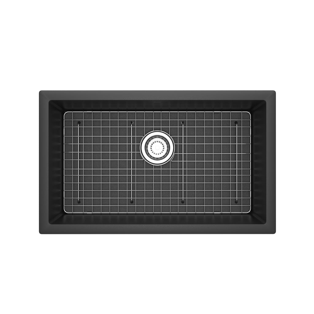 Rohl Fonsa Tarja Sencilla de Cuarzo Bajocubierta 30" - Negro