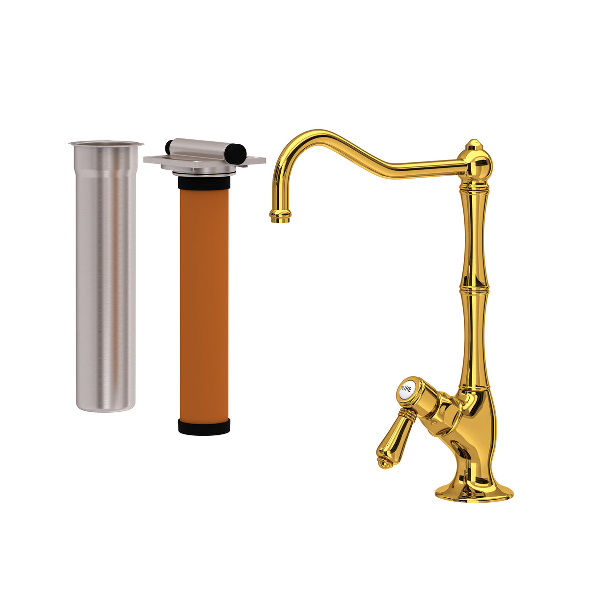 Rohl Acqui Kit de Mezcladora Filtradora de Cocina - Palanca de Metal - Latón sin Laca