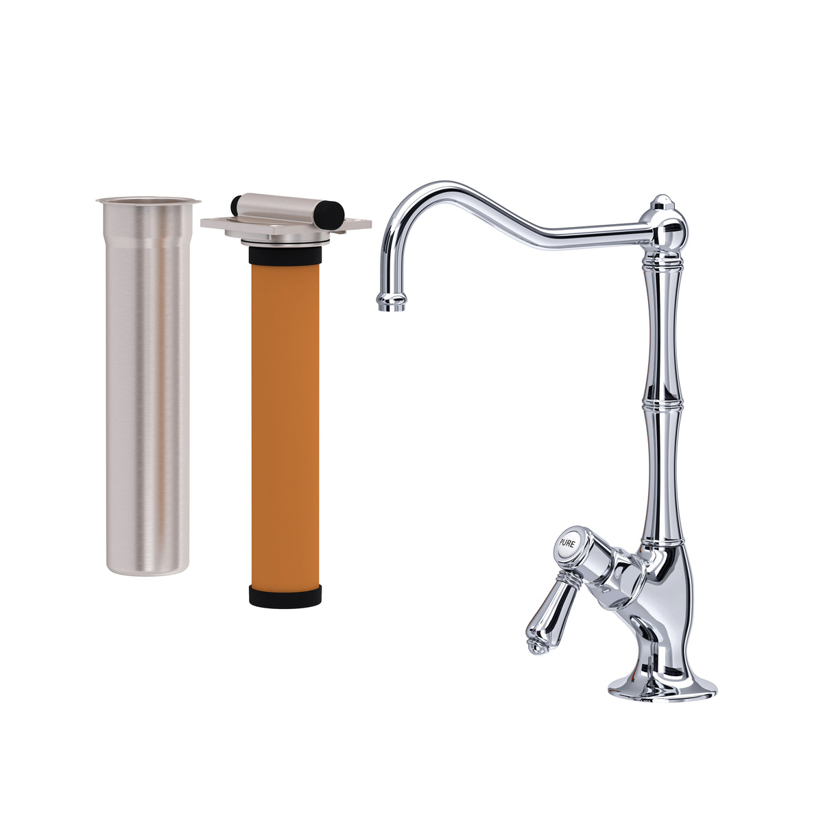 Rohl Acqui Kit de Mezcladora Filtradora de Cocina - Palanca de Metal - Cromo Pulido