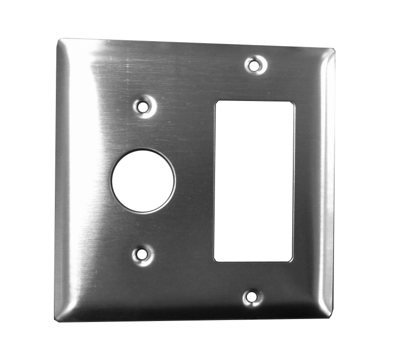 Amba Placa Doble en Níquel Satinado
