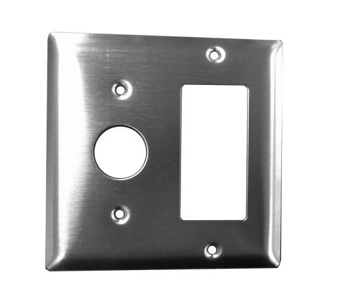 Amba Placa Doble en Níquel Satinado