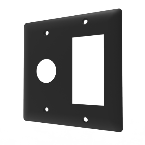 Amba Placa Doble en Níquel Satinado
