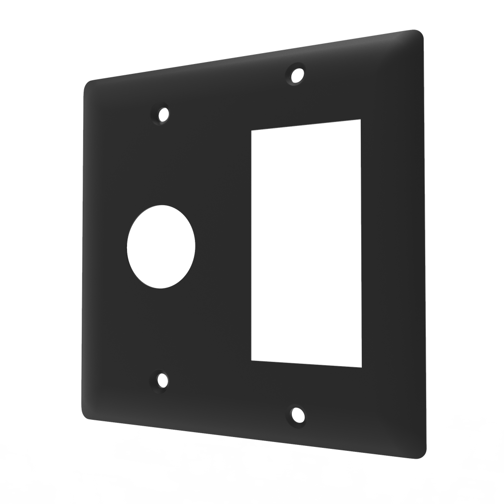 Amba Placa Doble en Níquel Satinado