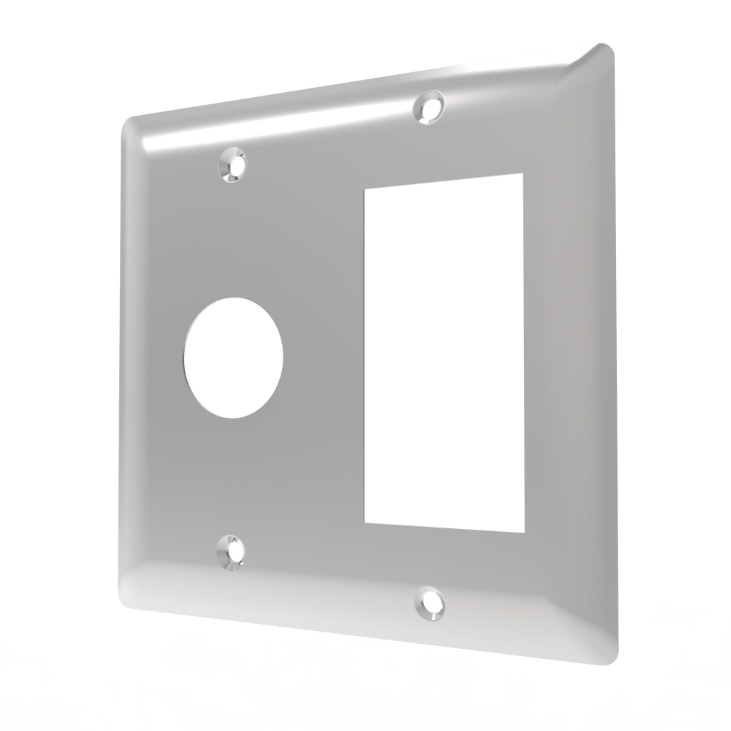 Amba Placa Doble en Níquel Satinado