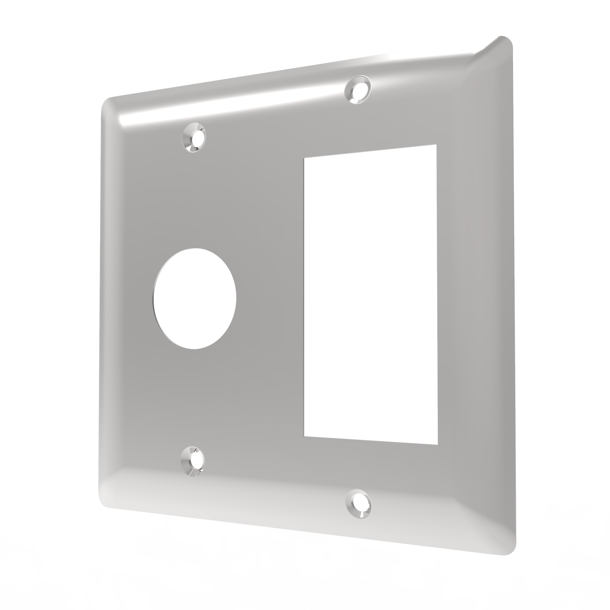 Amba Placa Doble en Níquel Satinado