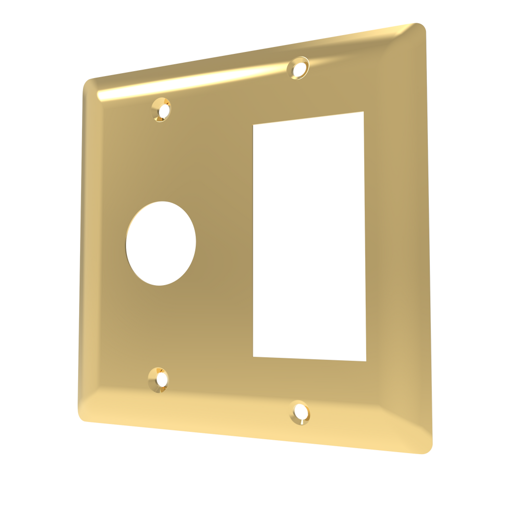 Amba Placa Doble en Níquel Satinado