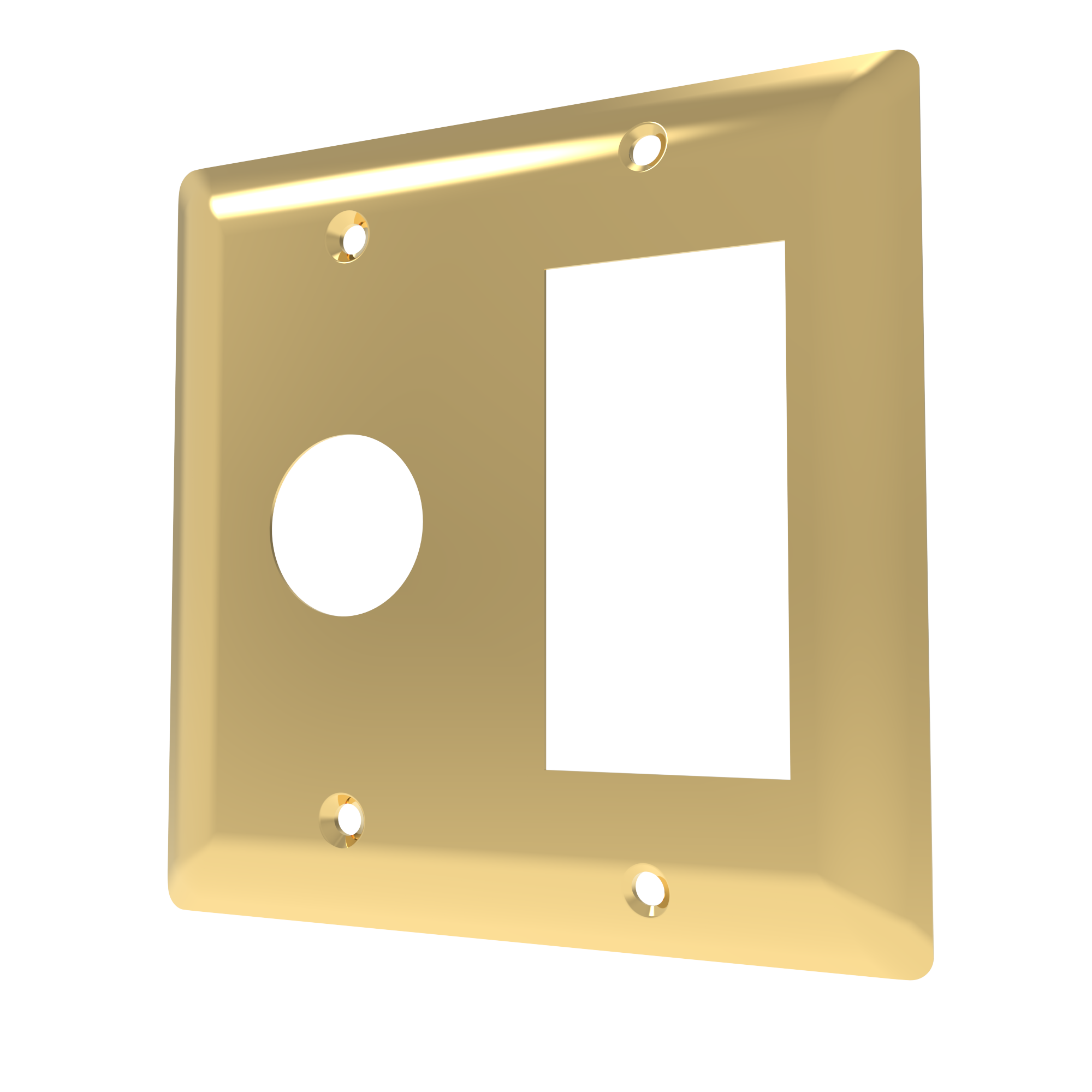 Amba Placa Doble en Níquel Satinado