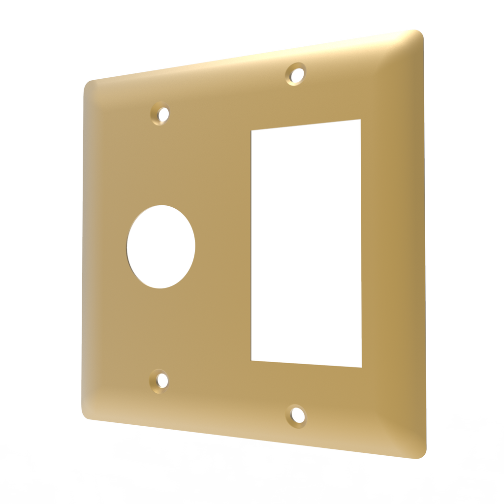 Amba Placa Doble en Níquel Satinado
