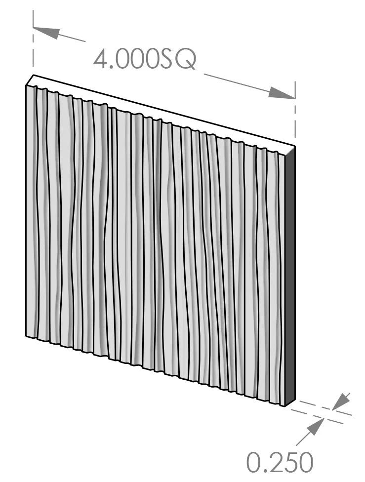 Corduroy Tile (BT-4CDRY) — dibujo de especificaciones y dimensiones
