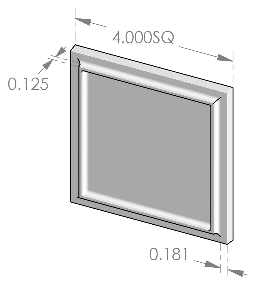 Ridge Tile (BT-4RDG) — dibujo de especificaciones y dimensiones